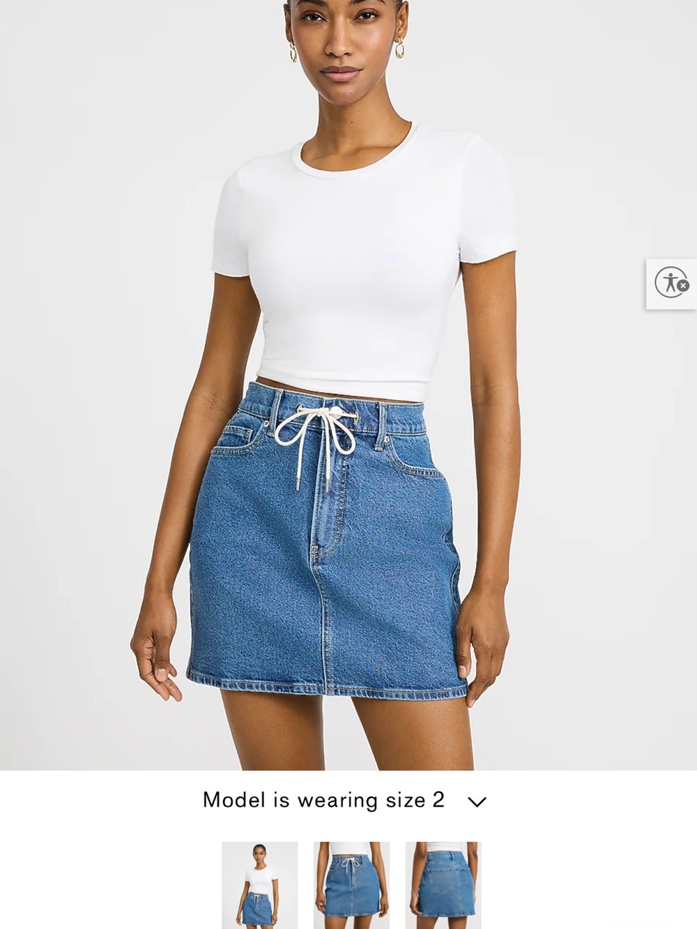NWT Express High Waisted Medium Wash Tie Waist Denim Mini Skirt